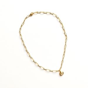 Gold-Plated Crystal Charm Paperclip Chain Necklace